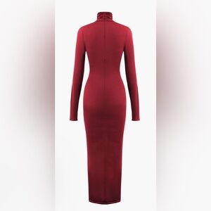 Long sleeve high neck maxi dress